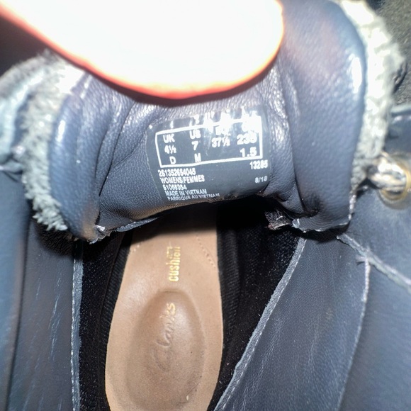 Gore-Tex Clarks Navy Leather Ankle Boots - Picture 3 of 5